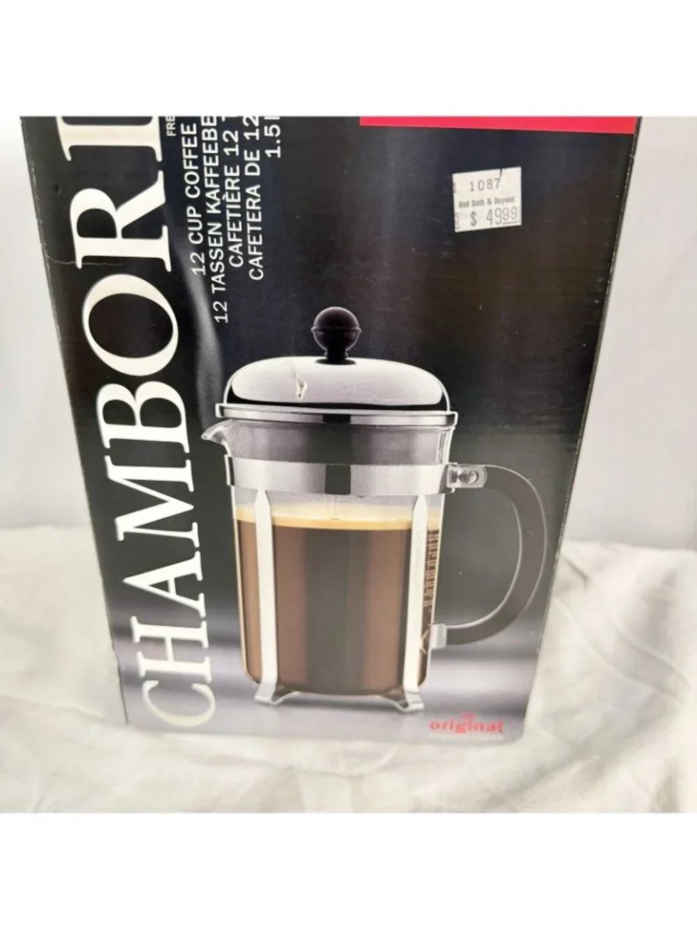Bodum Chambord 12 cup French Press Coffee Maker 51 oz Chrome